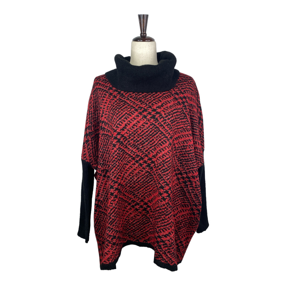 Joseph A Plaid Cowl Neck Sweater Medium